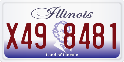 IL license plate X498481