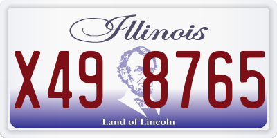 IL license plate X498765