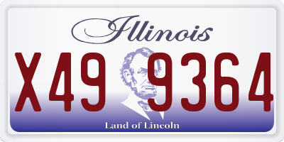 IL license plate X499364