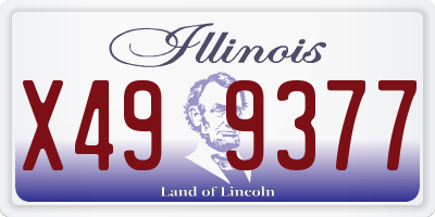 IL license plate X499377