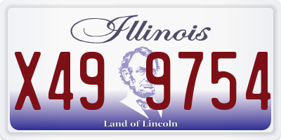 IL license plate X499754
