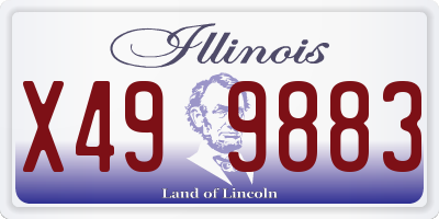 IL license plate X499883