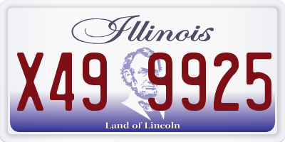 IL license plate X499925