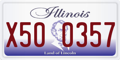 IL license plate X500357