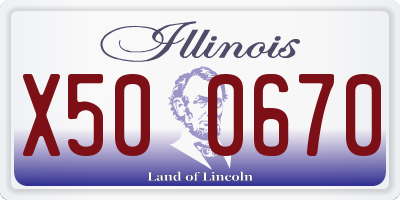 IL license plate X500670
