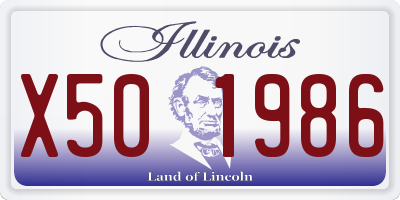 IL license plate X501986