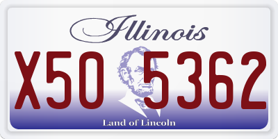 IL license plate X505362