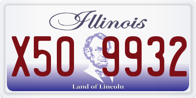 IL license plate X509932