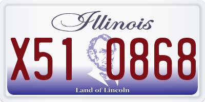 IL license plate X510868