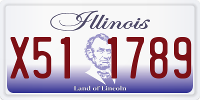 IL license plate X511789