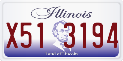 IL license plate X513194