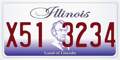 IL license plate X513234