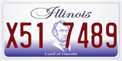 IL license plate X517489