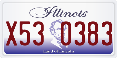 IL license plate X530383