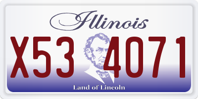 IL license plate X534071