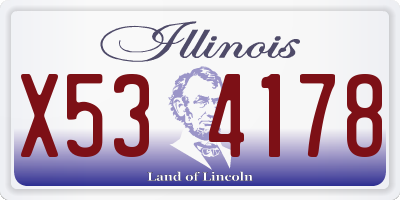 IL license plate X534178
