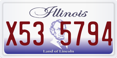 IL license plate X535794