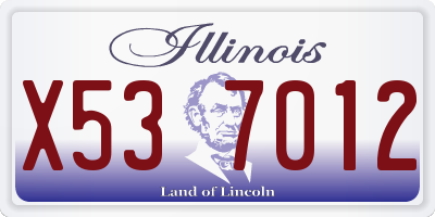 IL license plate X537012