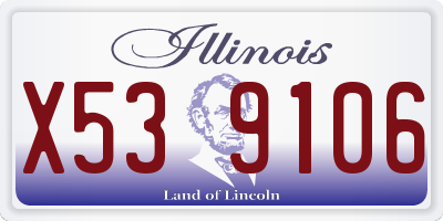 IL license plate X539106