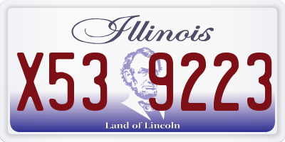 IL license plate X539223