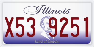 IL license plate X539251
