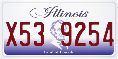 IL license plate X539254