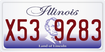 IL license plate X539283
