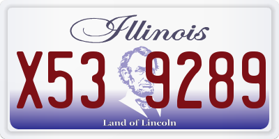 IL license plate X539289