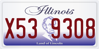 IL license plate X539308