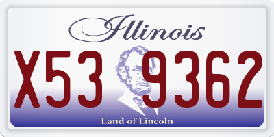 IL license plate X539362