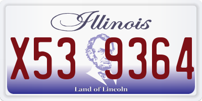 IL license plate X539364