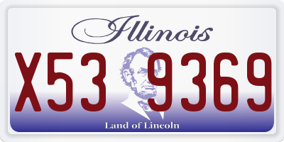 IL license plate X539369