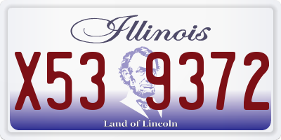 IL license plate X539372