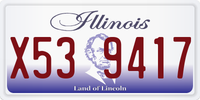IL license plate X539417