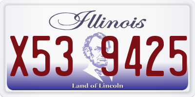 IL license plate X539425