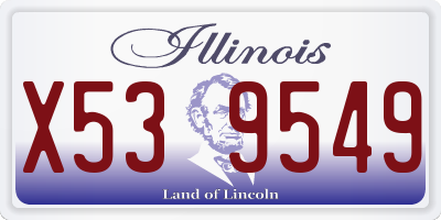 IL license plate X539549