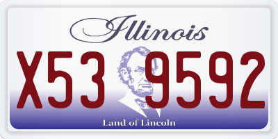 IL license plate X539592