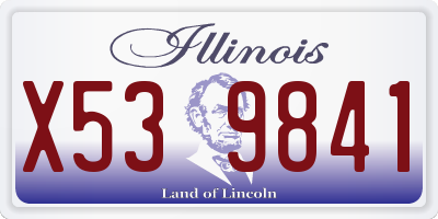 IL license plate X539841