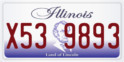 IL license plate X539893