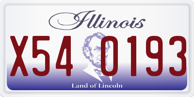 IL license plate X540193