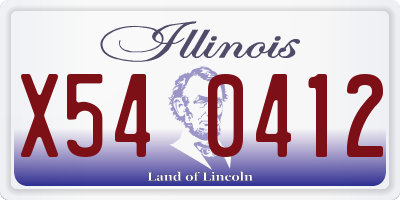 IL license plate X540412