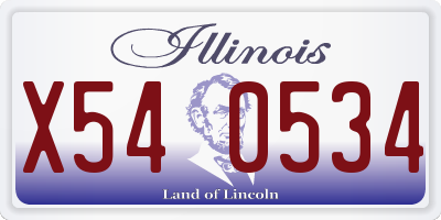 IL license plate X540534