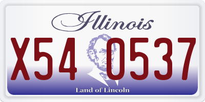 IL license plate X540537
