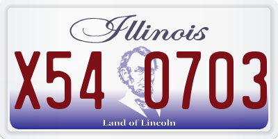 IL license plate X540703