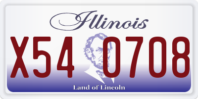 IL license plate X540708