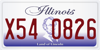 IL license plate X540826