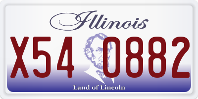 IL license plate X540882