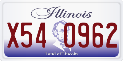 IL license plate X540962