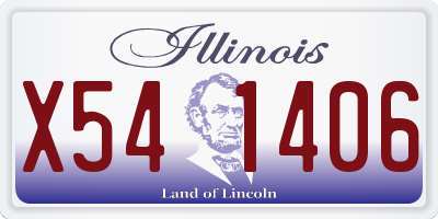 IL license plate X541406