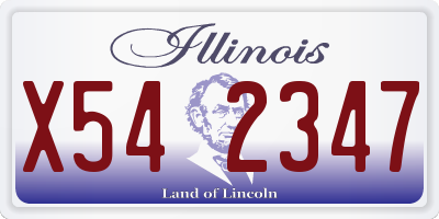 IL license plate X542347